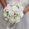 Wedding Flowers | Artificial Wedding Flowers Round Silk Roses Bridal Bouquets White – Womens