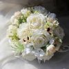 Wedding Flowers | Artificial Wedding Flowers Round Silk Roses Bridal Bouquets White – Womens