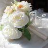 Wedding Flowers | Artificial Wedding Flowers Round Silk Roses Bridal Bouquets White – Womens