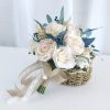 Wedding Flowers | Artificial Wedding Flowers Round Silk Roses Bridesmaid Bouquets Blue – Womens