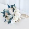 Wedding Flowers | Artificial Wedding Flowers Round Silk Roses Bridesmaid Bouquets Blue – Womens