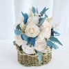 Wedding Flowers | Artificial Wedding Flowers Round Silk Roses Bridesmaid Bouquets Blue – Womens