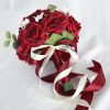 Wedding Flowers | Artificial Wedding Flowers Round Silk Roses Bridesmaid Bouquets Red – Womens