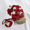 Wedding Flowers | Artificial Wedding Flowers Round Silk Roses Bridesmaid Bouquets Red – Womens