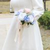 Wedding Flowers | Artificial Wedding Flowers Round Silk Roses/Baby’s Breath Bridesmaid Bouquets Blue – Womens