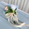 Wedding Flowers | Artificial Wedding Flowers Round Silk Roses/Baby’s Breath Bridesmaid Bouquets Blue – Womens