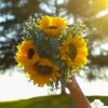 Wedding Flowers | Artificial Wedding Flowers Round Silk Sunflower Bridesmaid Bouquets Yellow – Womens