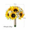 Wedding Flowers | Artificial Wedding Flowers Round Silk Sunflower Bridesmaid Bouquets Yellow – Womens