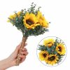 Wedding Flowers | Artificial Wedding Flowers Round Silk Sunflower Bridesmaid Bouquets Yellow – Womens