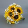 Wedding Flowers | Artificial Wedding Flowers Round Silk Sunflower Bridesmaid Bouquets Yellow – Womens