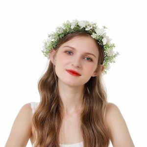 Wedding Flowers | Artificial Wedding Flowers Silk Orchids Bridesmaid/Flower Girl Flower Crowns White – Womens