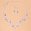 Wedding & Party Jewelry | Charming Crystal Drop Earrings Necklace Jewelry Sets Silver – Womens