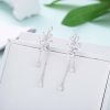 Wedding & Party Jewelry | Charming Tassels/Rhinestone Drop Earrings Silver – Womens