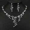 Wedding & Party Jewelry | Classic Cubic Zirconia Drop Earrings Necklace Jewelry Sets Silver – Womens