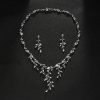 Wedding & Party Jewelry | Classic Cubic Zirconia Drop Earrings Necklace Jewelry Sets Silver – Womens