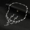 Wedding & Party Jewelry | Classic Cubic Zirconia Drop Earrings Necklace Jewelry Sets Silver – Womens