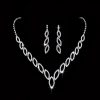 Wedding & Party Jewelry | Classic Rhinestone Dangle Earrings Necklace Jewelry Sets Silver – Womens