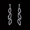 Wedding & Party Jewelry | Classic Rhinestone Dangle Earrings Necklace Jewelry Sets Silver – Womens