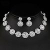 Wedding & Party Jewelry | Classic Rhinestone Drop Earrings Necklace Jewelry Sets Silver – Womens