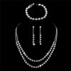 Wedding & Party Jewelry | Classic Rhinestone Earrings Layer Necklace Tennis Bracelet Jewelry Sets Silver – Womens