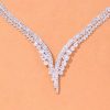 Wedding & Party Jewelry | Classic Rhinestone Necklace Earrings Bracelet Rings Jewelry Sets Silver – Womens