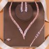 Wedding & Party Jewelry | Classic Rhinestone Necklace Earrings Bracelet Rings Jewelry Sets Silver – Womens