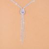 Wedding & Party Jewelry | Classic Rhinestone Tassels Lariat Necklace Earrings Bracelet Jewelry Sets Silver – Womens