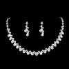 Wedding & Party Jewelry | Classic Rhinestone Tennis Necklace Dangle Earrings Jewelry Sets Silver – Womens