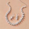 Wedding & Party Jewelry | Classic Rhinestone Tennis Necklace Dangle Earrings Jewelry Sets Silver – Womens