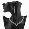 Wedding & Party Jewelry | Classic Zircon Bracelet Earrings Necklace Jewelry Sets Silver – Womens