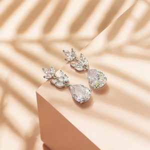 Wedding & Party Jewelry | Classic Zircon Pear Drop Earrings  – Womens