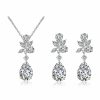 Wedding & Party Jewelry | Elegant Crystal Drop Earrings Pendant Necklaces Jewelry Sets Blue – Womens