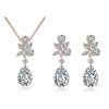 Wedding & Party Jewelry | Elegant Crystal Drop Earrings Pendant Necklaces Jewelry Sets Blue – Womens