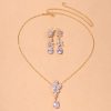 Wedding & Party Jewelry | Elegant Cubic Zirconia Drop Earrings Necklace Jewelry Sets Silver – Womens