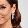 Wedding & Party Jewelry | Elegant Oval Cubic Zirconia Drop Earrings Silver – Womens