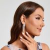 Wedding & Party Jewelry | Elegant Oval Cubic Zirconia Drop Earrings Silver – Womens