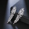 Wedding & Party Jewelry | Elegant Oval Cubic Zirconia Drop Earrings Silver – Womens