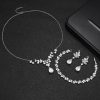 Wedding & Party Jewelry | Elegant Pear Zircon Drop Earrings Bracelet Necklace Jewelry Sets Silver – Womens