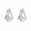 Wedding & Party Jewelry | Elegant Pearl Rhinestone Stud Earrings Gold – Womens