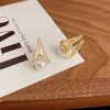 Wedding & Party Jewelry | Elegant Pearl Rhinestone Stud Earrings Gold – Womens