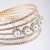 Wedding & Party Jewelry | Elegant Rhinestone/Pearl Cuff Bracelets Gold – Womens