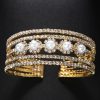 Wedding & Party Jewelry | Elegant Rhinestone/Pearl Cuff Bracelets Gold – Womens