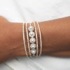 Wedding & Party Jewelry | Elegant Rhinestone/Pearl Cuff Bracelets Gold – Womens