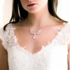 Wedding & Party Jewelry | Elegant Wedding Round Rhinestone Back Necklaces For Bride Silver – Womens