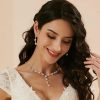 Wedding & Party Jewelry | Gorgeous Cubic Zirconia Lariat Necklace Earrings  Bracelet Jewelry Sets Silver – Womens