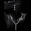 Wedding & Party Jewelry | Gorgeous Cubic Zirconia Lariat Necklace Earrings  Bracelet Jewelry Sets Silver – Womens