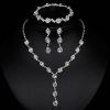 Wedding & Party Jewelry | Gorgeous Cubic Zirconia Lariat Necklace Earrings  Bracelet Jewelry Sets Silver – Womens