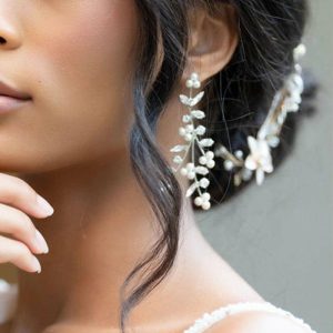 Wedding & Party Jewelry | Luxurious Marquise Rhinestone/Pearl Drop Earrings Silver – Womens