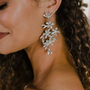 Wedding & Party Jewelry | Luxurious Rhinestone Drop Earrings Silver – Womens