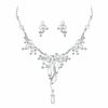 Wedding & Party Jewelry | Rhinestone Pearl Necklace Earrings Jewelry Sets Silver – Womens